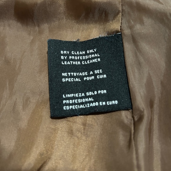 Michael Kors Women's Genuine Leather Moto button up Jacket Brown Size Med - Picture 15 of 16